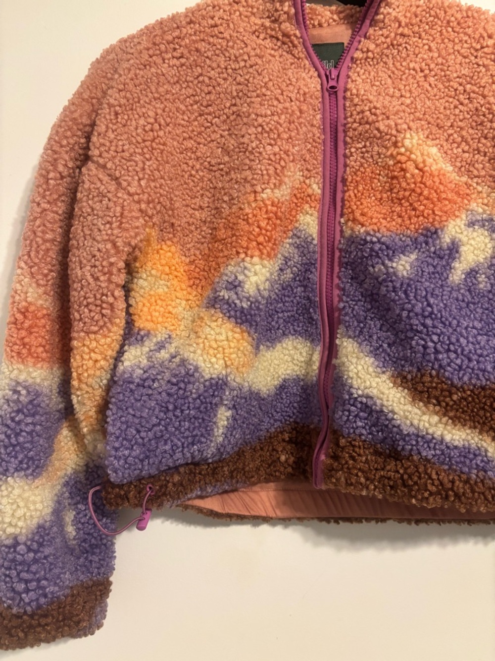 wild fable Multicolor Sherpa Zip Jacket — Peach, Purple & Brown Accents - Picture 2 of 3